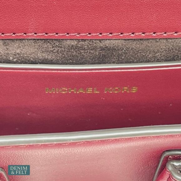 NEW Michael Kors Colby Medium Leather Shoulder Bag Mulberry Buckle Flap Purse - Picture 13 of 13